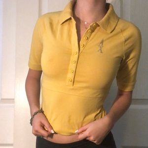 ARMANI EXCHANGE YELLOW COLLARED SHIRT